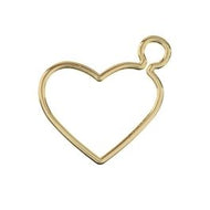 Beadwork Findings Gold Pendant Heart side Link 24x25mm 5pcs