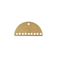 Beadwork Findings Gold Pendant Half Moon Semicircle with 9+1 Holes 21x10.5x0.8mm 10pc