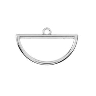 Beadwork Finding Half Circle Silver Pendant  4 pcs -08
