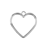 Beadwork Finding Heart  25x25mm Silver Pendant  5pcs - 19