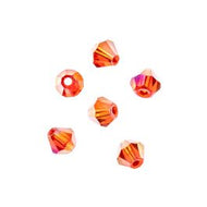 Crystal Lane 4mm Bicone 2-Strand 7in – Transparent Red AB