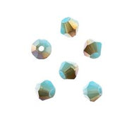Crystal Lane 4mm Bicone 2-Strand 7in – Opaque Blue with Half Champagne Luster