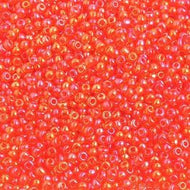 Size 10 Seed Beads - Transparent Iris Orange (O09)