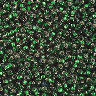 Size 10 Seed Beads - Silverlined Green  (G09)