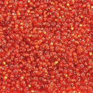 Size 10 Seed Beads - Silverlined Orange (O06)