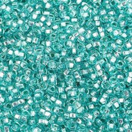 Size 10 Seed Beads - Silverlined Dyed Green  (G19)