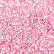 Size 10 Seed Beads - Silverlined Dyed Pink (PK13)