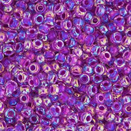 Miyuki Seed Bead 11/0 apx. 22g Magenta AB Lined- Dyed