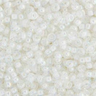 Miyuki Seed Bead 11/0 apx. 22g White AB Lined- Dyed