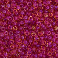 Miyuki Seed Bead 11/0 apx. 22g Lt.Cranberry AB Lined-Dyed