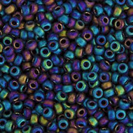 Miyuki Seed Bead 11/0 apx. 22g Black Grey Opaque AB Matte