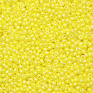 Size 10 Seed Beads - Opaque Rainbow Yellow (Y22)
