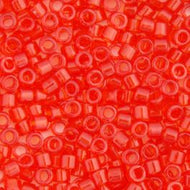 Miyuki Delica 11/0 5.2g Vial Red Orange Transparent