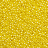 Size 10 Seed Beads - Opaque Luster Light Yellow (Y18)